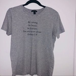Forever 21 shirt with phrase from the Bible